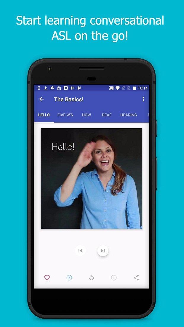 Ứng dụng tự học ngôn ngữ ký hiệu The ASL App trên điện thoại (Ảnh: Internet). Ứng dụng tự học ngôn ngữ ký hiệu The ASL App trên điện thoại (Ảnh: Internet).