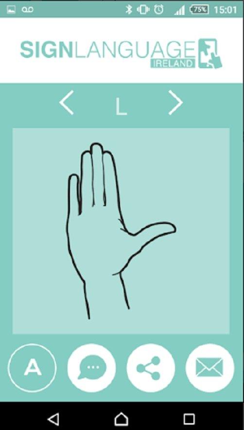 Ứng dụng tự học ngôn ngữ ký hiệu Sign Language Alphabet Ireland trên điện thoại (Ảnh: Internet).