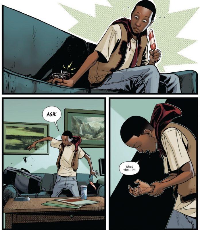 Đến nhà ông chú chơi, Miles bị nhện cắn và hóa siêu anh hùng lúc nào không hay (Ảnh: Internet)