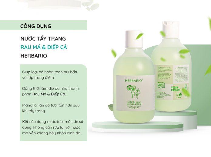 Nước tẩy trang rau má & diếp cá Herbario