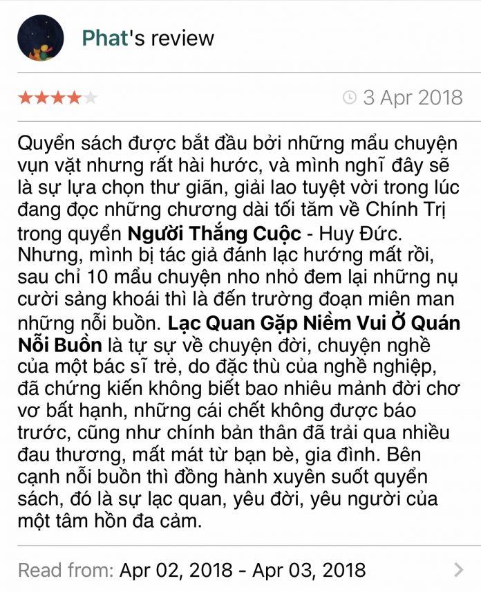 Cảm nhận của độc giả (Nguồn: Goodreads)