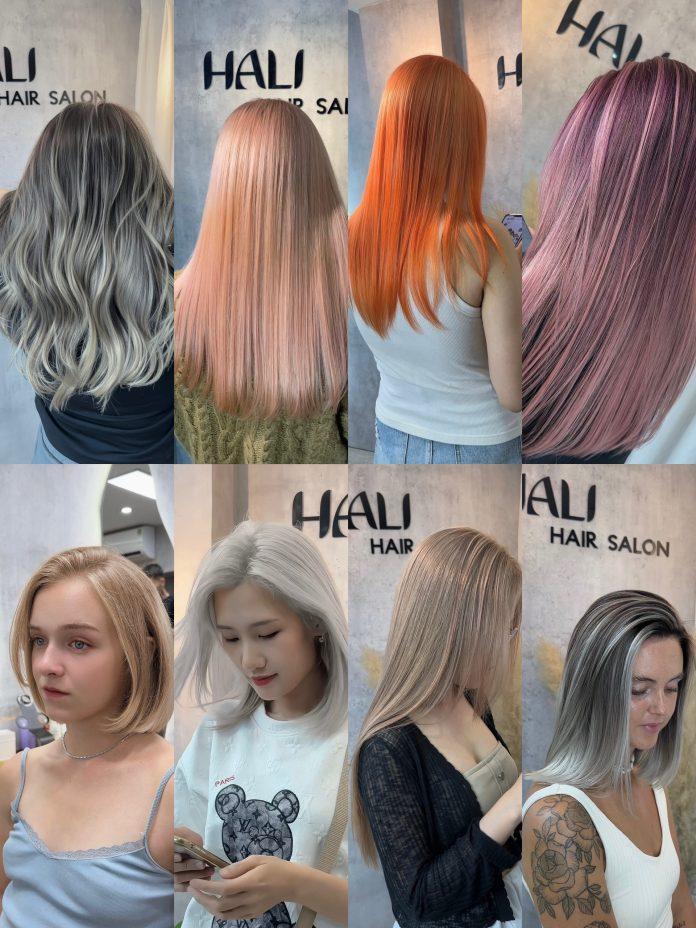 Mẫu tóc nhuộm màu thời trang cực chất tại Hali.
