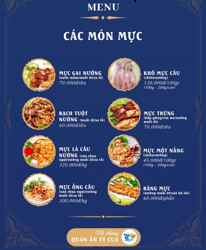 Một phần menu của quán. (Ảnh: Internet)