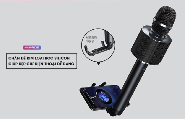 Micro Bluetooth REMAX K05 có chân đế giữ điện thoại rất tiện lợi (Ảnh: Internet).