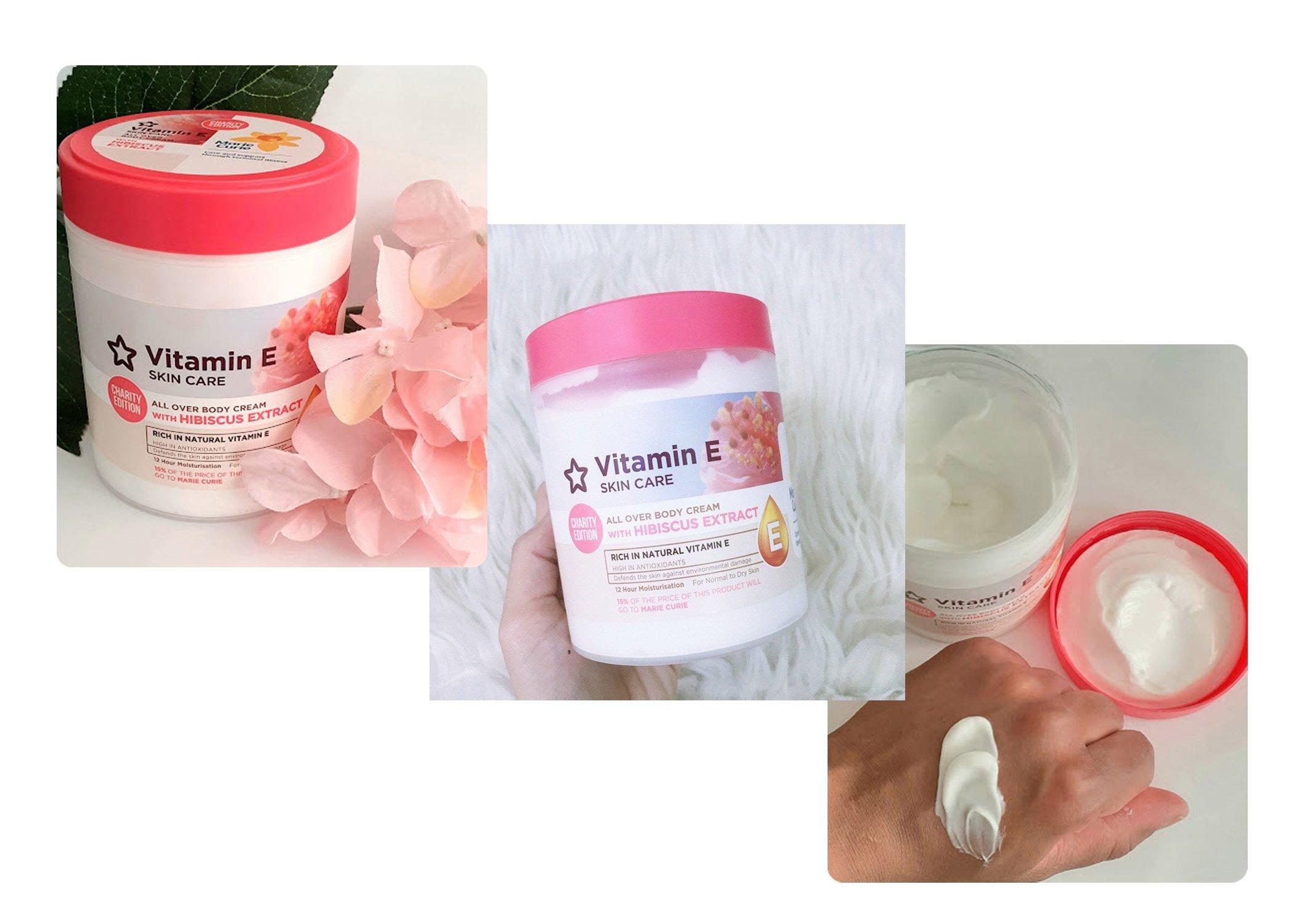 Kem dưỡng Superdrug Vitamin E All Over Body Cream with Hibicus (Nguồn: BlogAnChoi).