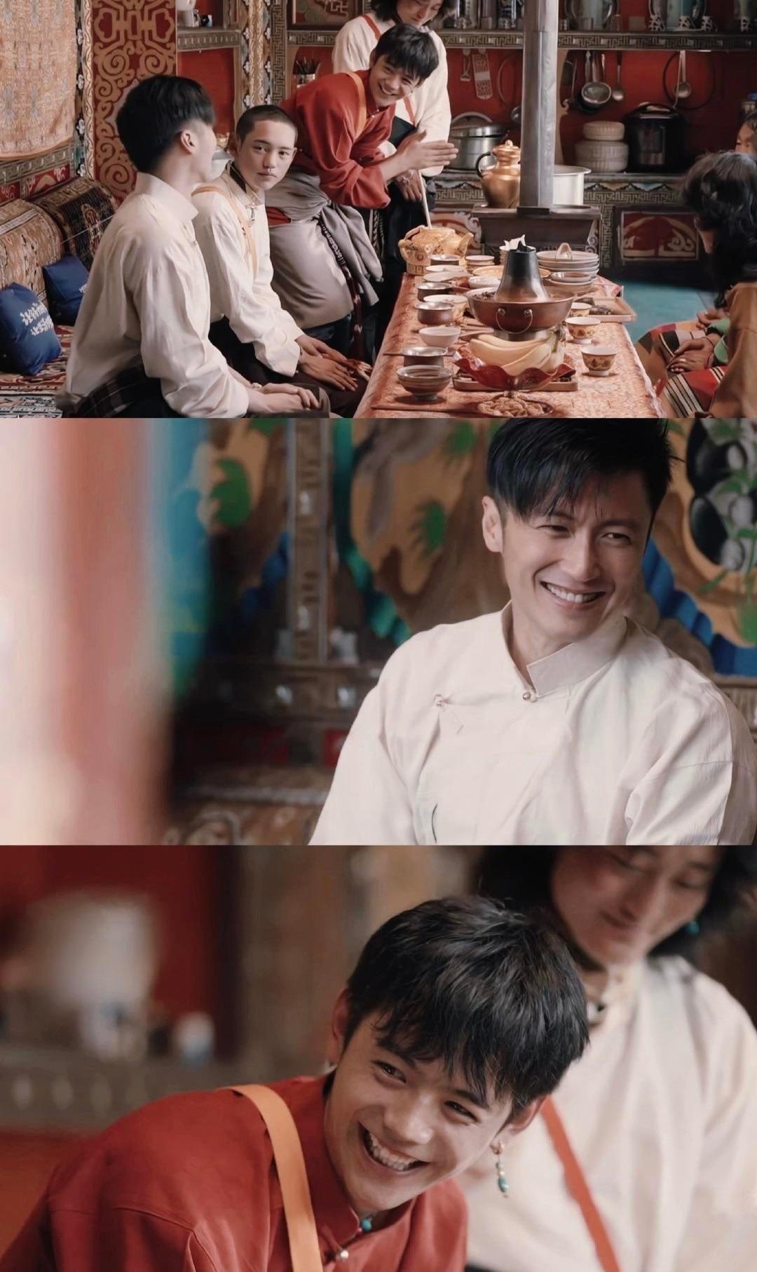 Tạ Đình Phong trải nghiệm bữa cơm truyền thống của Tây Tạng. (Ảnh: Internet)