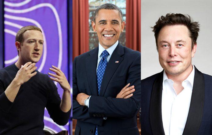 Từ trái sang phải: Mark Zuckerberg, Barack Obama, Elon Musk (Ảnh: Internet).