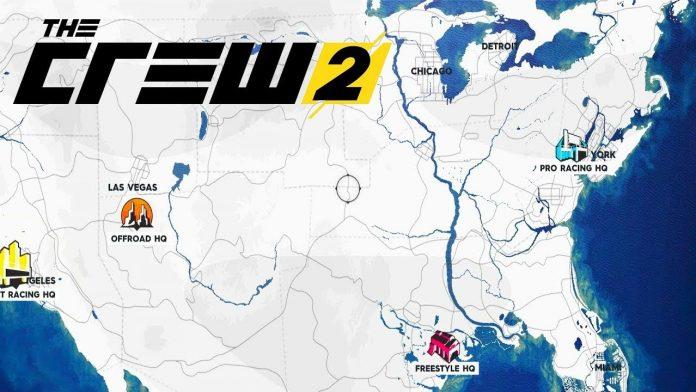Bản đồ của game The Crew 2 (Ảnh: Internet).