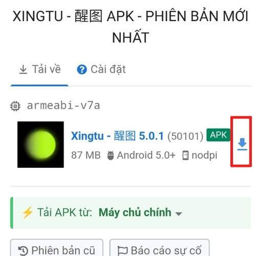 Bấm vào hình mũi tên để tải app Xingtu cho Android (Nguồn: BlogAnChoi). Bấm vào hình mũi tên để tải app Xingtu cho Android (Nguồn: BlogAnChoi).