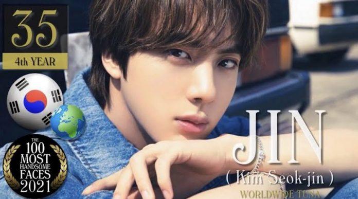 Jin (BTS) nam thần tượng K-Pop trong danh sách 100 gương mặt đẹp trai nhất năm 2021. (Nguồn: Internet)