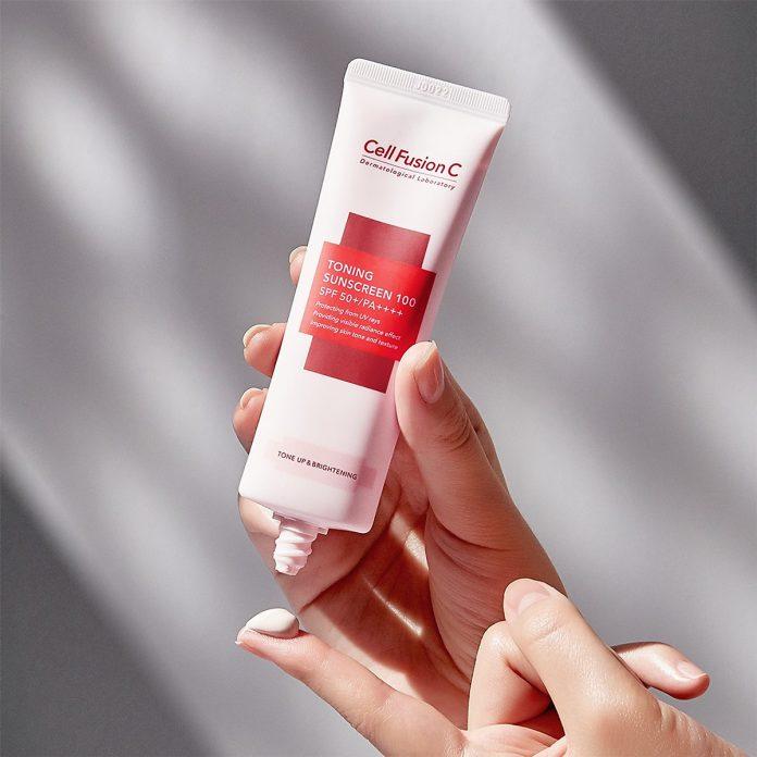 Kem chống nắng Cell Fusion C Toning Sunscreen 100 giúp nâng tone da trắng hồng tự nhiên (Nguồn: internet)