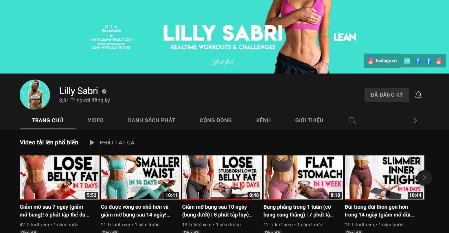 Kênh YouTube của Lilly Sabri (Ảnh: YouTube)