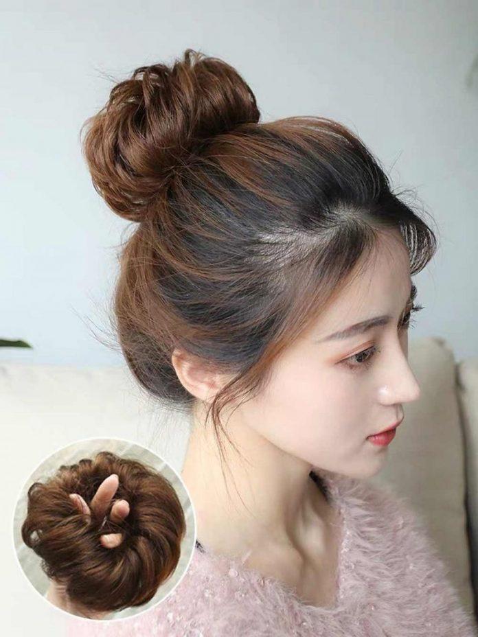 Kiểu tóc giả nữ đẹp búi (ảnh: internet)