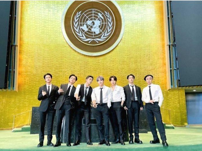 BTS phát biểu tại kỳ họp thứ 76 của Liên Hợp Quốc (Ảnh: Internet)