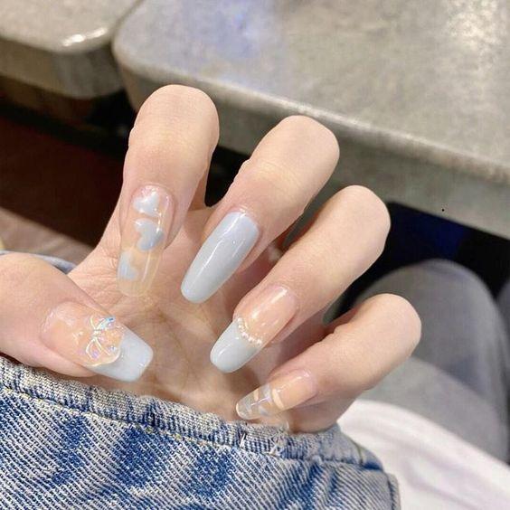 Mẫu nail đẹp nhẹ nhàng, dễ thương (ảnh: internet)
