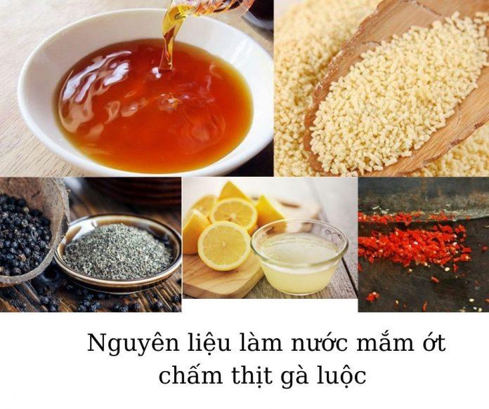 Nguyên liệu làm nước mắm ớt chấm thịt gà luộc (Ảnh: Internet)