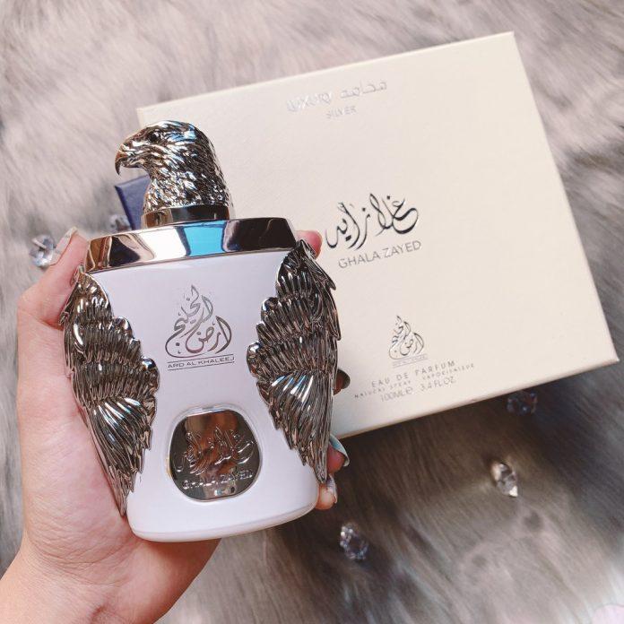 Nước hoa Dubai Ghala Zayed Luxury Silver với thiết kế đại bàng mạ bạc quyền lực (Nguồn: Internet)