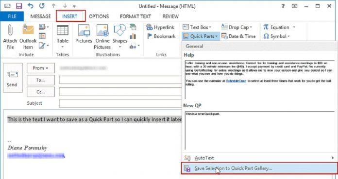 Cách tạo mẫu cho đoạn văn bản trong Outlook 365 (Ảnh: Internet).