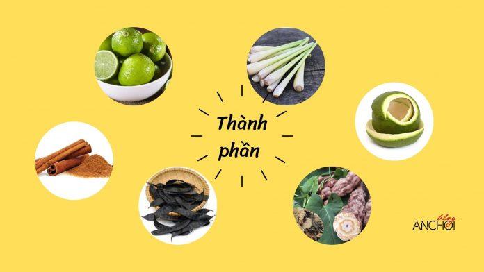 6 thành phần chính và chủ yếu ở trong dầu gội dưỡng sinh (Ảnh: nquynhvy)