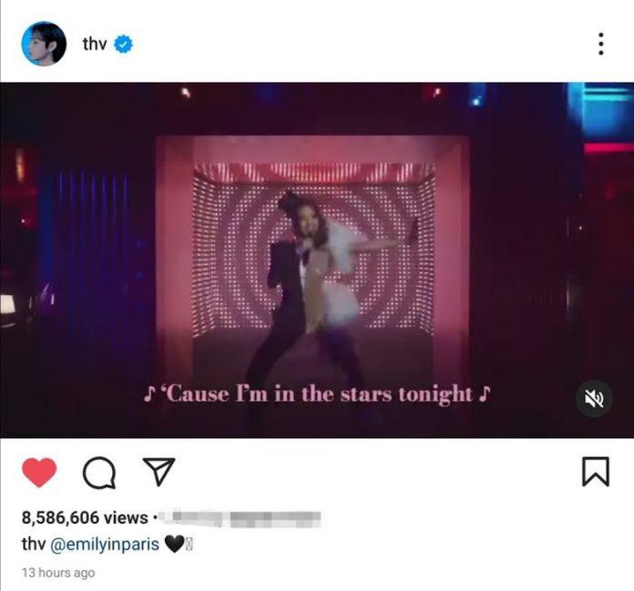 V cũng chia sẻ video trình diễn trên trang Instagram cá nhân của mình (Nguồn: Internet)
