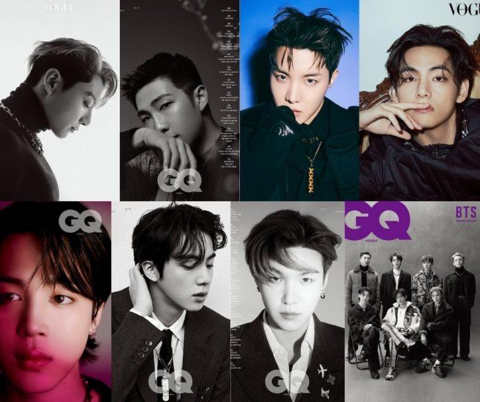 BTS xuất hiện trên bìa tạp chí Vogue Korea và GQ Korea (Nguồn: Instagram @gq_korea/ Instagram @voguekorea)