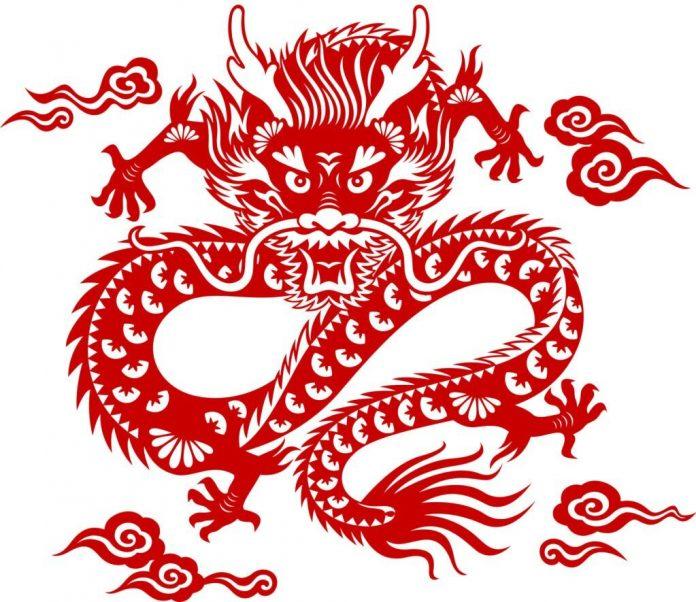 Chinese dragon paper-cut art