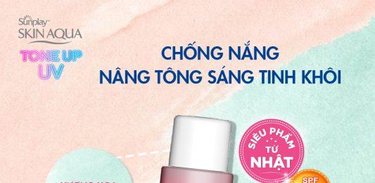 Review kem chống nắng Skin Aqua Tone Up UV Milk Happiness Aura: finish căng bóng, nâng tone tự nhiên Thiết kế nhỏ gọn, tinh tế và bắt mắt của kem chống nắng Skin Aqua (Nguồn: Internet)