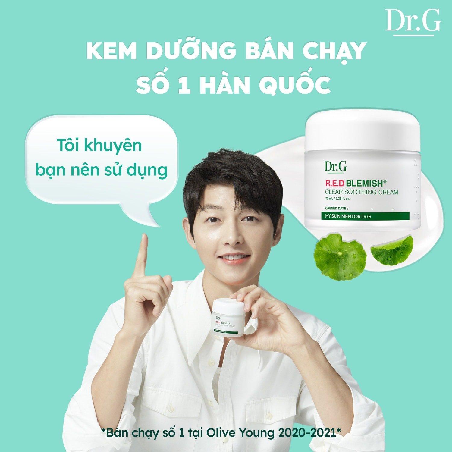 Oppa Song Joong Ki đã chọn lựa kem dưỡng Dr.G R.E.D Blemish Clear Soothing Cream là chân ái cho các cô nàng (nguồn: internet)