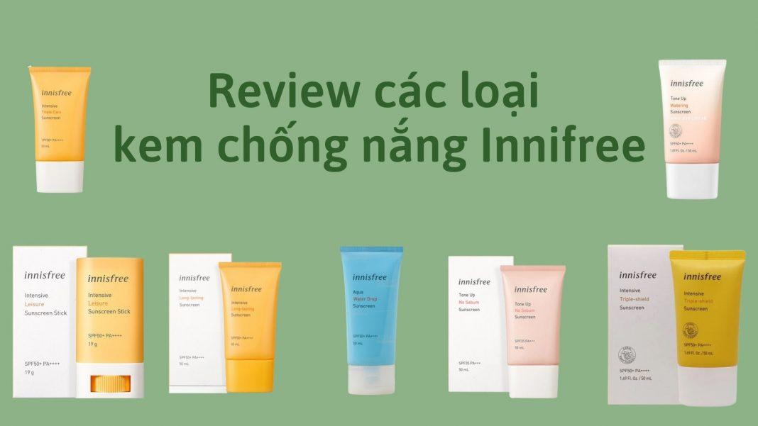 các loại kem chống nắng Innisfree