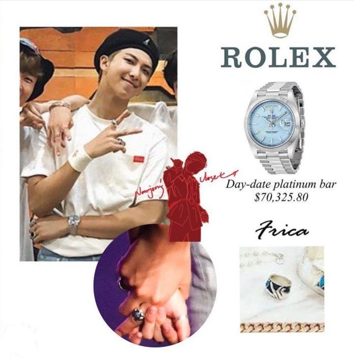 RM là người sở hữu chiếc đồng hồ đắt tiền nhất trong BTS với chiếc Rolex hơn 2 tỷ đồng (Nguồn: namjooncloset)