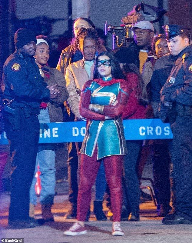 Tạo hình của Ms. Marvel trên phim trường, được xem là rất sát với tạo hình từ nguyên tác truyện tranh (Ảnh: Internet)