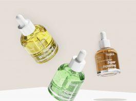 2 phiên bản còn lại là tinh chất phục hồi da Vegick Super Calming Serum có màu xanh lá cây và tinh chất trẻ hóa da Vegick Super Repairing Serum có màu nâu (nguồn: internet)