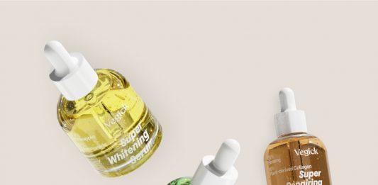 2 phiên bản còn lại là tinh chất phục hồi da Vegick Super Calming Serum có màu xanh lá cây và tinh chất trẻ hóa da Vegick Super Repairing Serum có màu nâu (nguồn: internet)