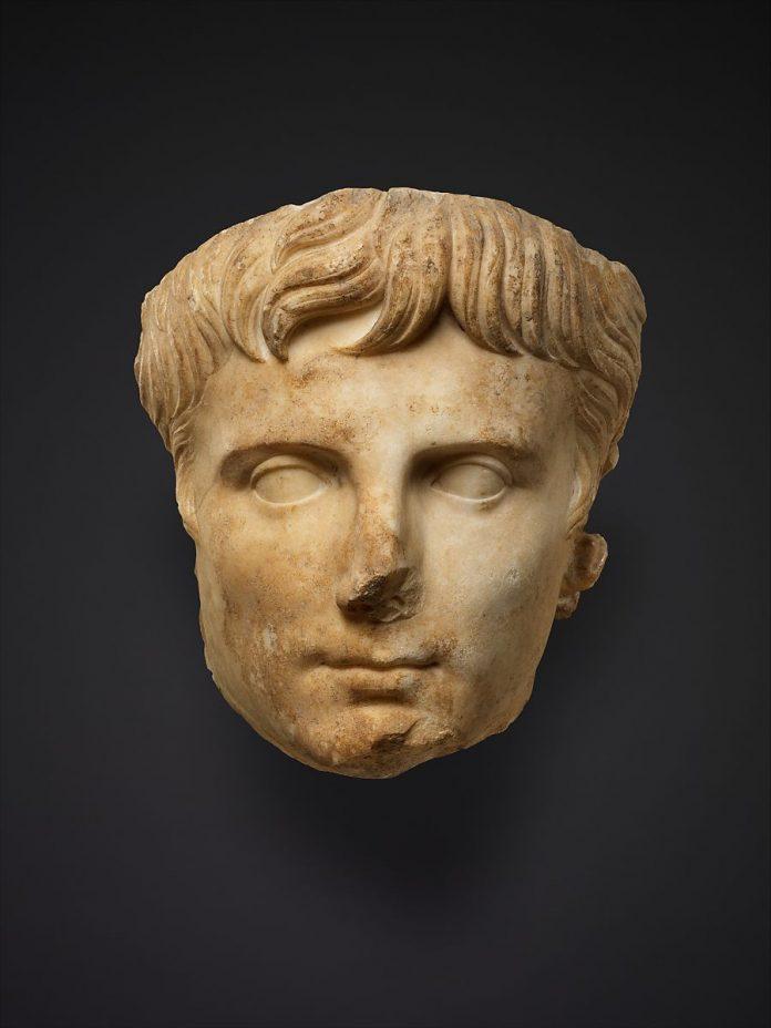 Marble portrait of the emperor Augustus, ca. A.D. 14–37 Roman, Early Imperial, Julio-Claudian Marble; H. 12 in. (30.48 cm) The Metropolitan Museum of Art, New York, Rogers Fund, 1907 (07.286.115) http://www.metmuseum.org/Collections/search-the-collections/247993