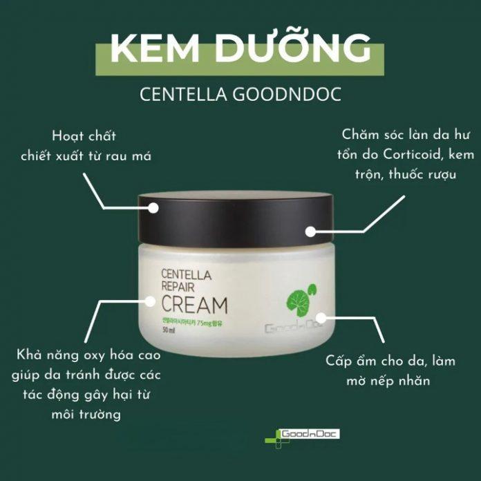 Công dụng chính của kem dưỡng Goodndoc Centella Repair Cream (ảnh: internet)