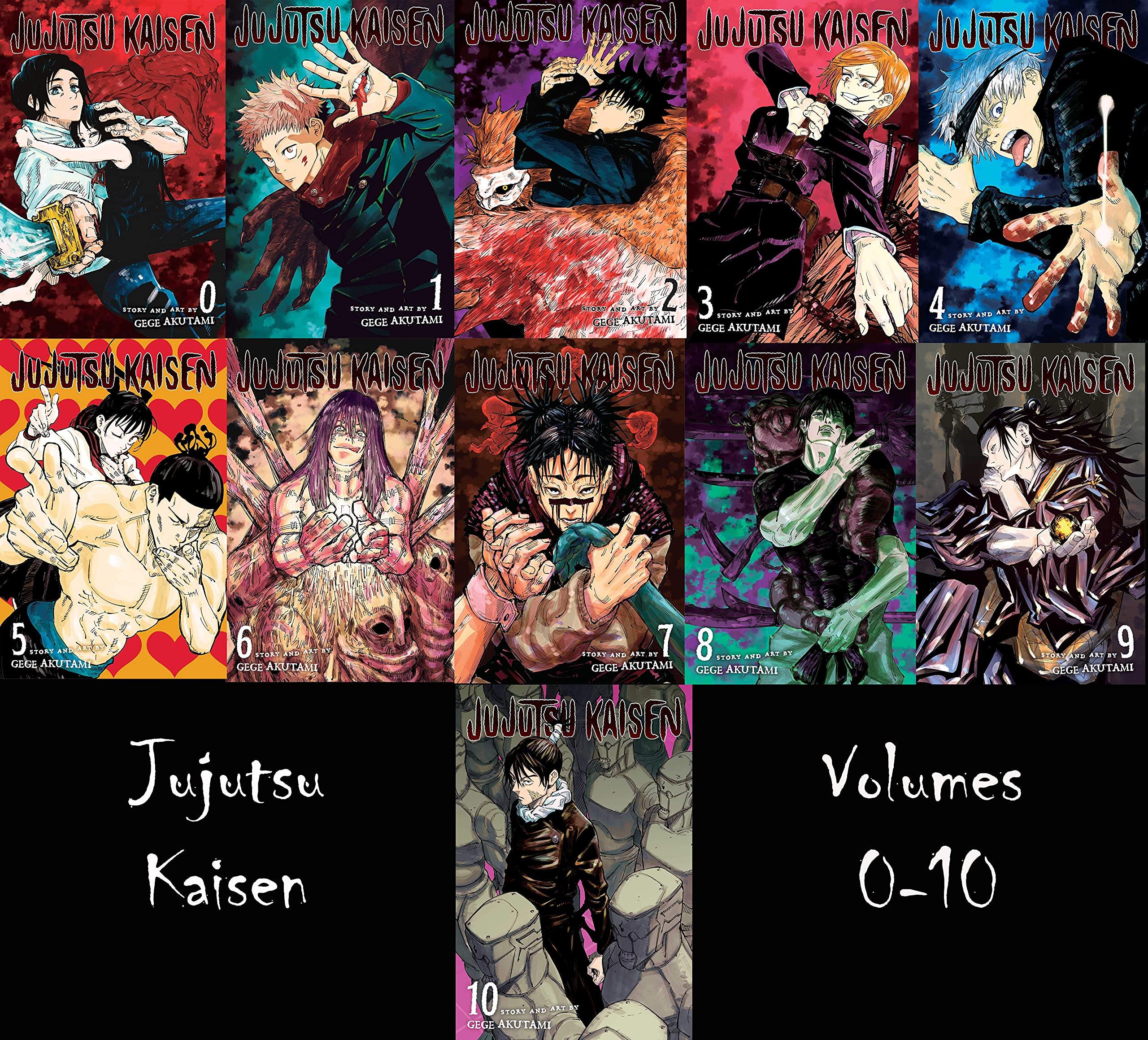 Bìa manga Jujutsu Kaisen Vol. 0 - 10 (Nguồn: Internet)