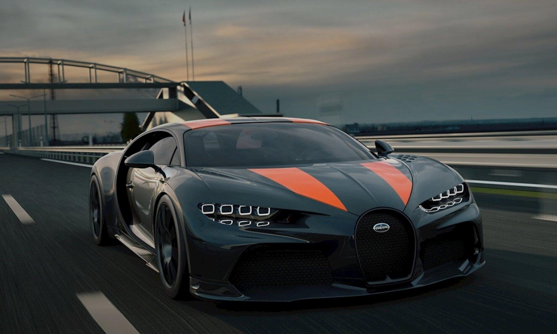 Siêu xe Bugatti Chiron với động cơ mạnh mẽ (Ảnh: Internet)