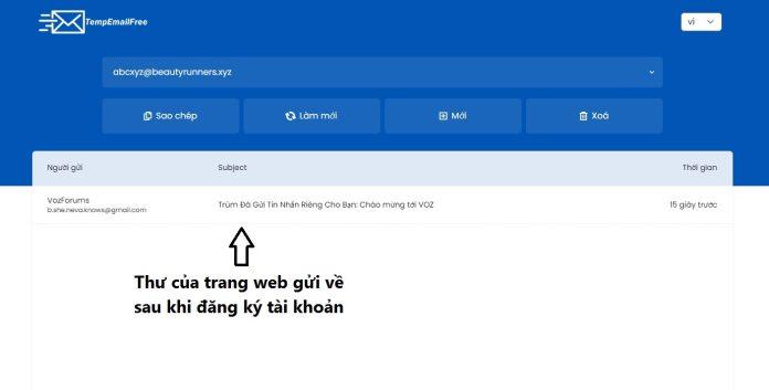 Các thư gửi về email ảo được hiển thị ở khung bên dưới (Ảnh: BlogAnChoi). Các thư gửi về email ảo được hiển thị ở khung bên dưới (Ảnh: BlogAnChoi).
