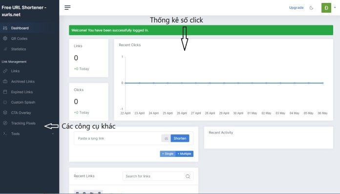 Thống kê kết quả của link rút gọn với XURLS (Ảnh: BlogAnChoi).