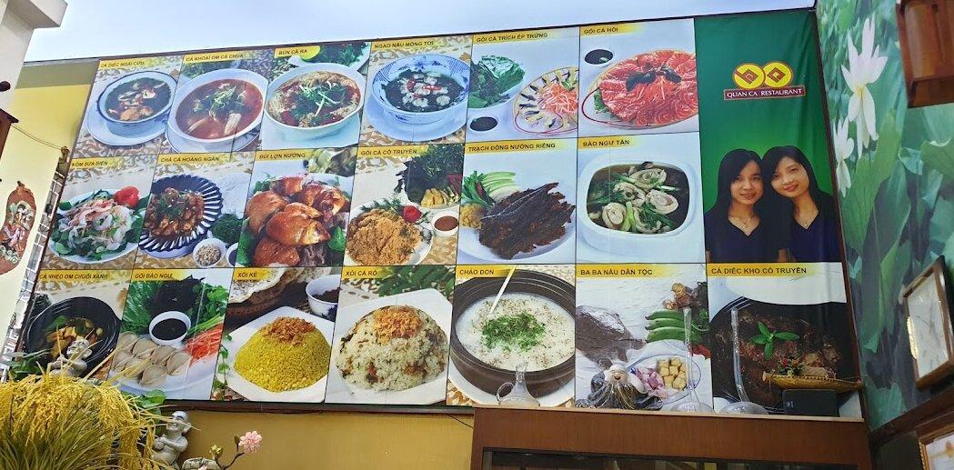 Menu một số món của quán. (Ảnh: Internet)