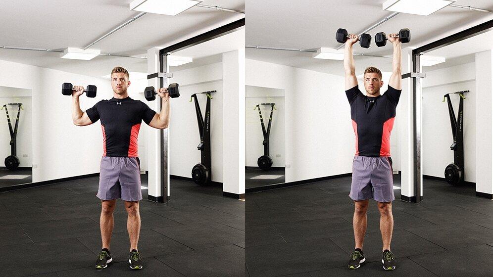 Dumbbell shoulder press (Nguồn: Internet)