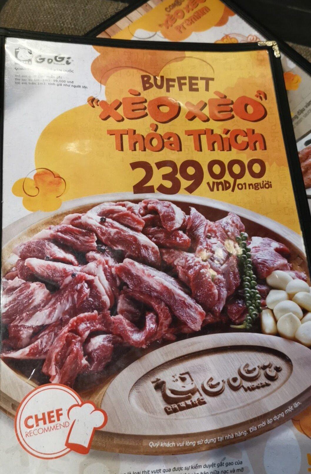 Menu của nhà hàng. (Ảnh: Internet)