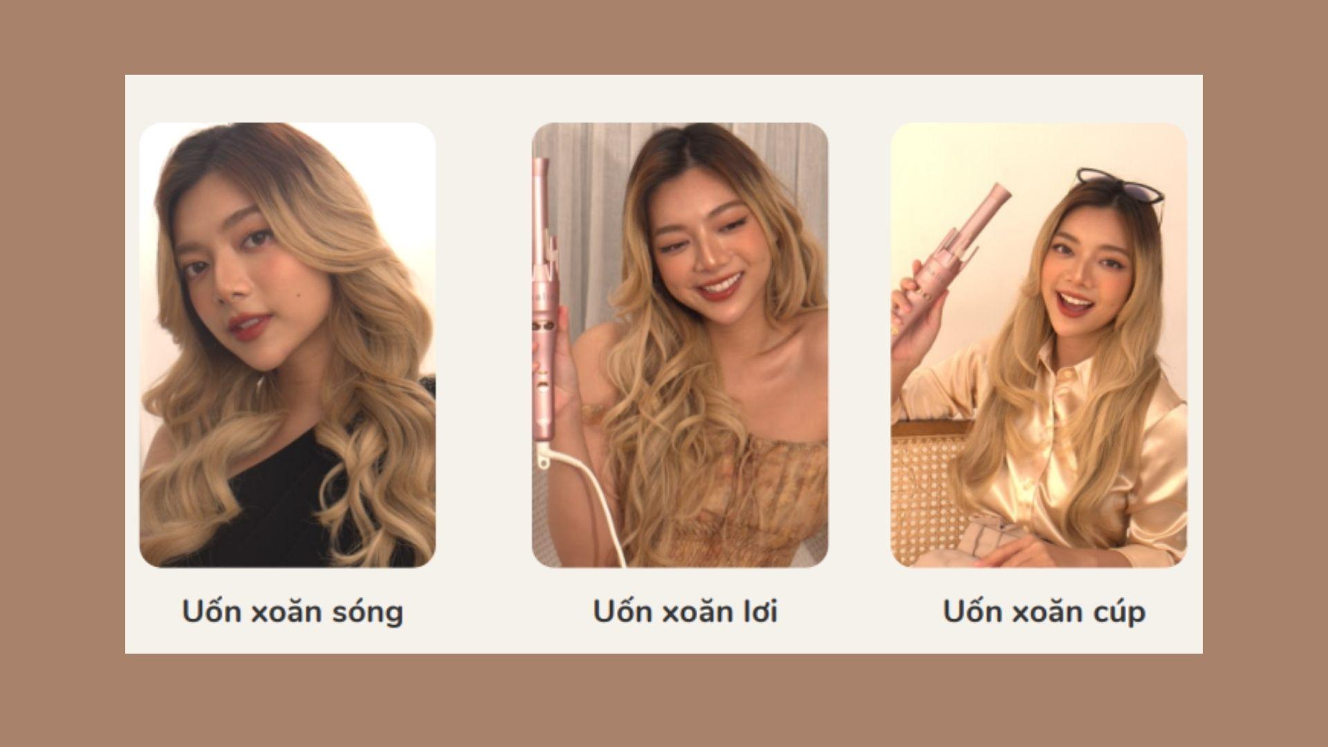 Bạn có thể dễ dàng tạo ra 3 kiểu tóc xoăn hiện đại (Nguồn: Lixibox)
