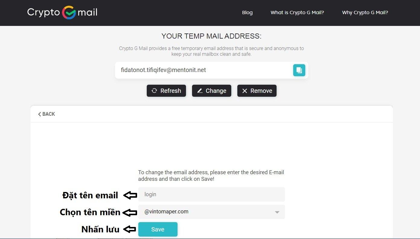 Đặt tên email ảo theo ý muốn với Cryptogmail (Nguồn ảnh: BlogAnChoi).