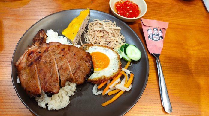 Món cơm tấm sườn chả trứng bì ốp la của quán. (Ảnh: Internet)