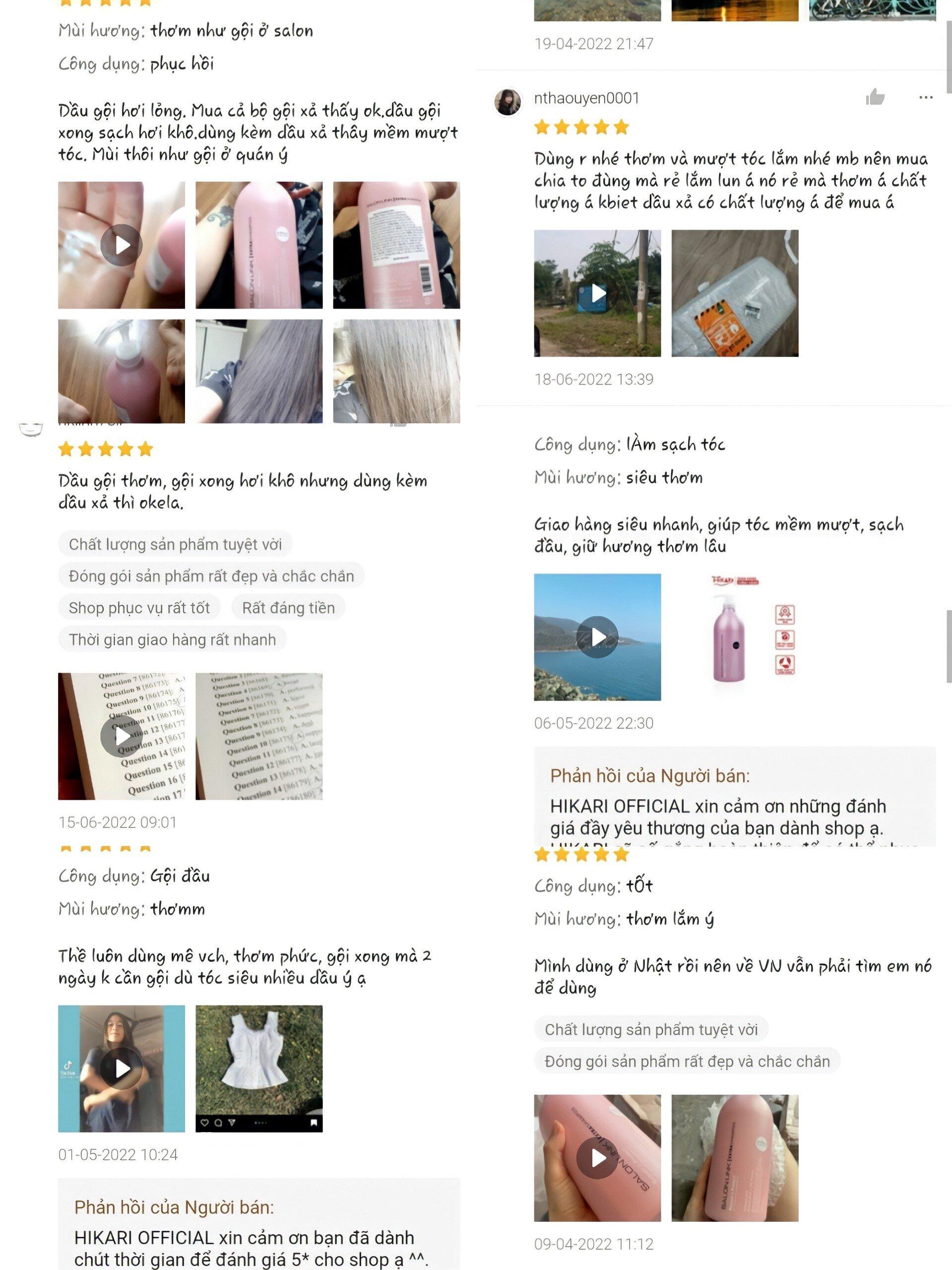 Feedback của khách hàng sử dụng sản phẩm trên Shopee (Ảnh: BlogAnChoi)