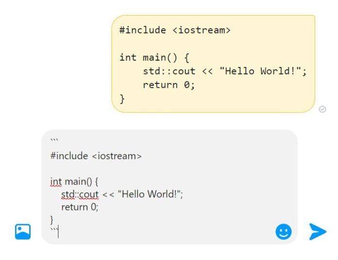Gõ dấu ``` vào trước và sau đoạn chữ để chuyển thành dạng code (Ảnh: Internet). Gõ dấu ``` vào trước và sau đoạn chữ để chuyển thành dạng code (Ảnh: Internet).