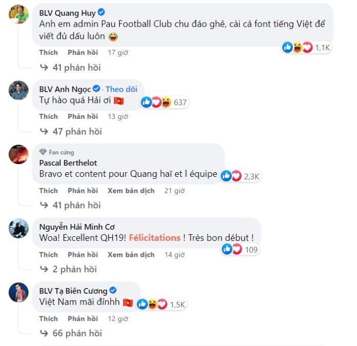 Những BLV quen thuộc đều chúc mừng cho Quang Hải. (Nguồn: Internet) Những BLV quen thuộc đều chúc mừng cho Quang Hải. (Nguồn: Internet)