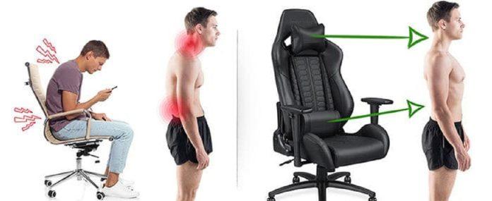Dùng ghế chơi game giúp bạn ít bị đau mỏi khi ngồi lâu (Ảnh: Internet).