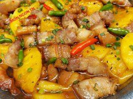 Món thịt kho dứa.